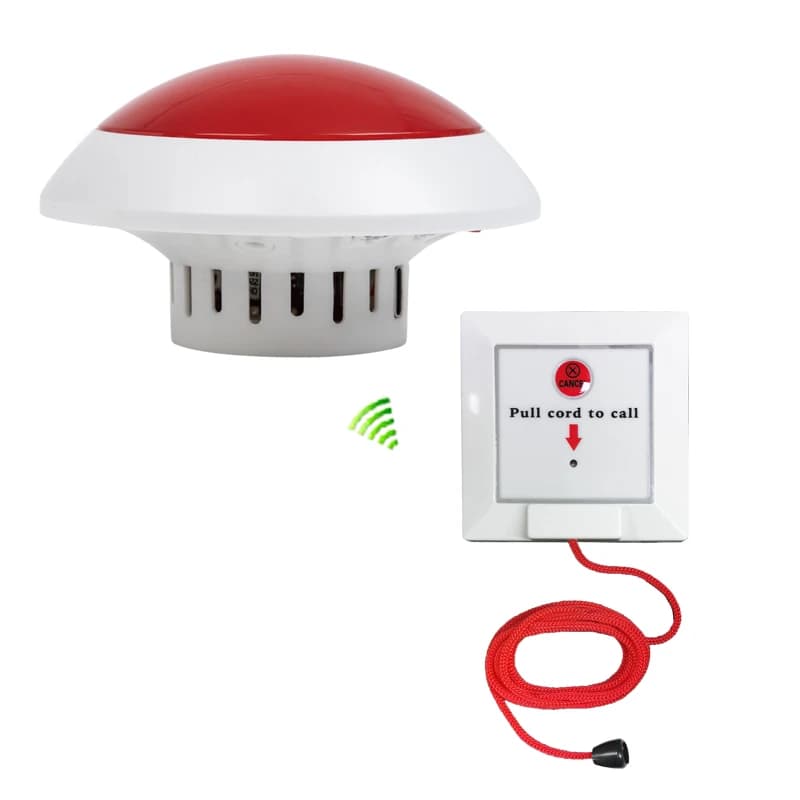 Ycall alarma de emergencia inalámbrica para personas con discapacidad, alerta de seguridad para baño, botón de llamada con cable