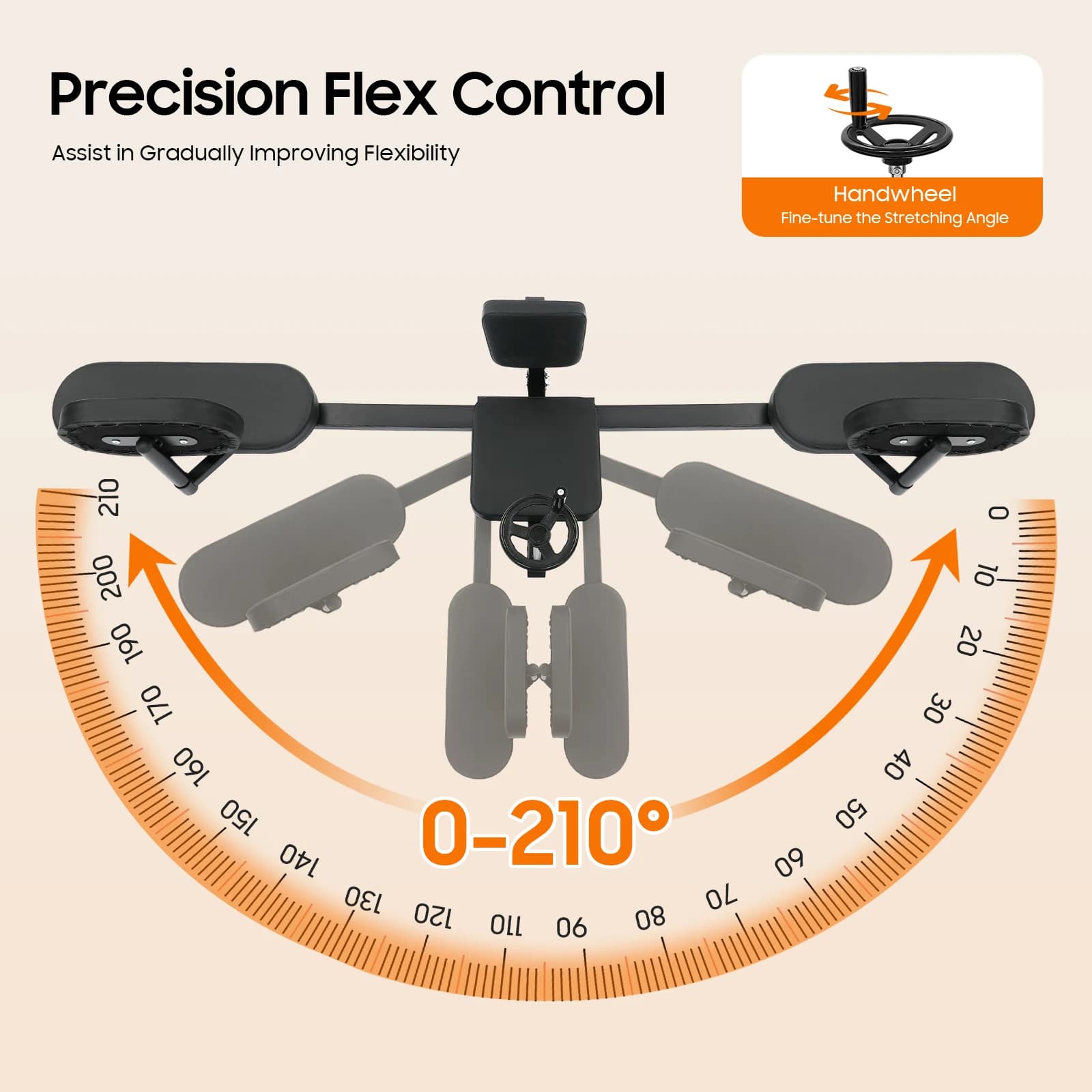 0-210 °   Entrenador de Estiramiento de Piernas Ajustable, Capacidad de Carga de 100 kg, Entrenador de Piernas con Cojín de PU para Ballet, Danza,