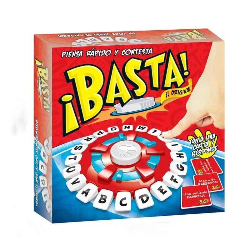 NUEVO Juego de Palabras en Español Basta, Juego de Pensamiento Rápido, Juego de Mesa con Letras para Presionar, Diversión Familiar