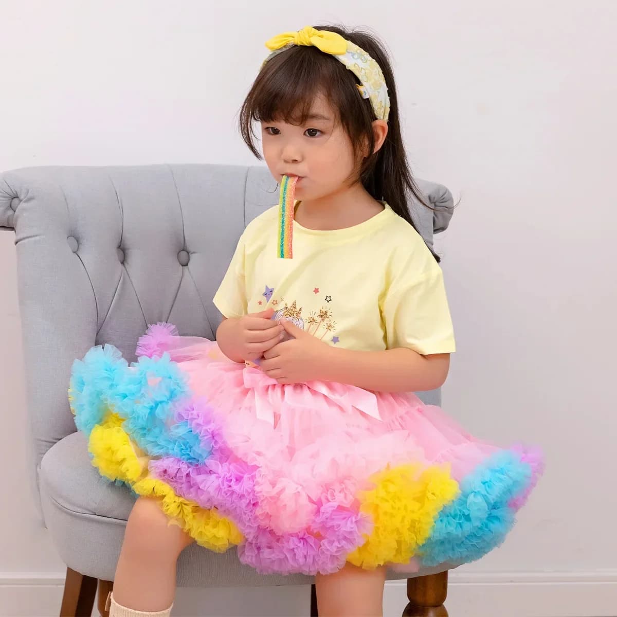 Falda tutú para niñas pequeñas y exuberantes, faldas de tul hinchadas para niñas recién nacidas, ropa de fiesta de princesa para niñas PP002