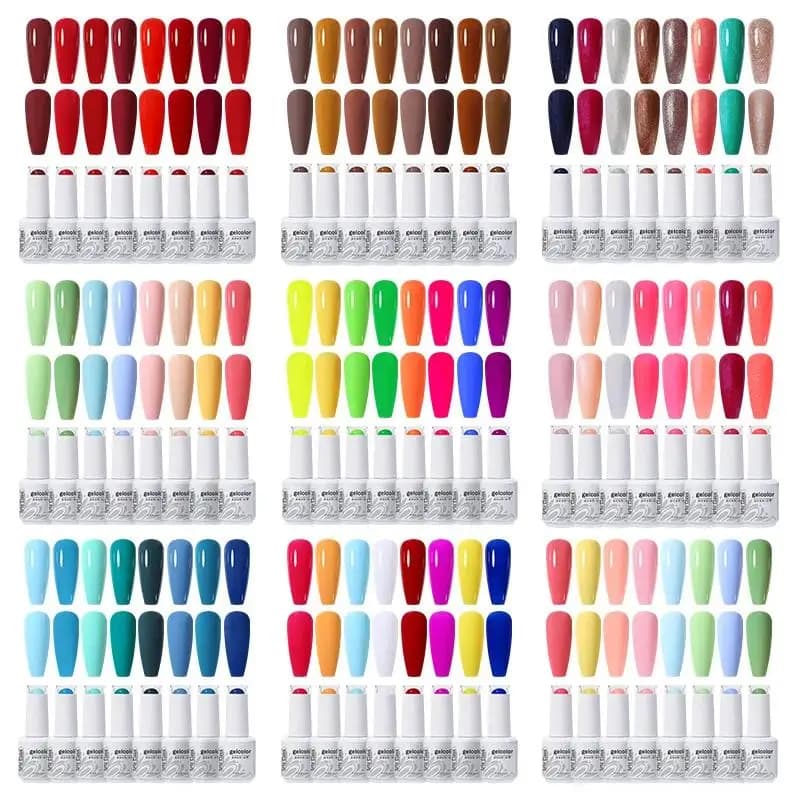 Arte Clavo - Set de 8 Esmaltes de Uñas en Gel de 15ml, Coloridos, Semipermanentes, para Manicura, Barniz, Removible con UV LED, Kits de Arte de Uñas