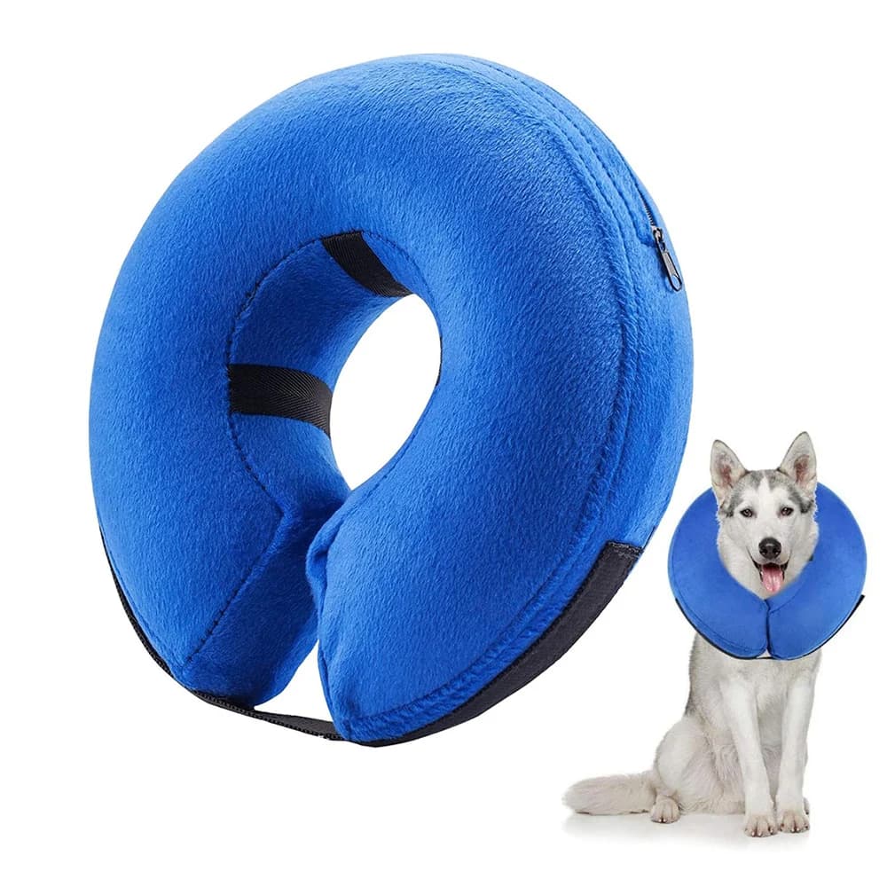Collarín Inflable para Perros Postoperatorio, Collar Protector Suave para Perros Pequeños, Medianos o Grandes, y Gatos