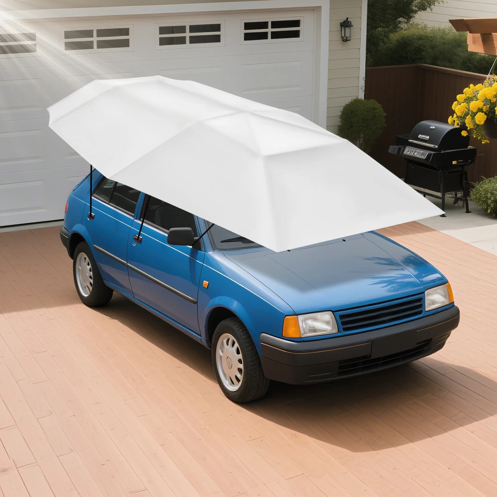 Toldo Portátil para Auto 2026 con Sistema de Elevación Hidráulico, Resistente, Impermeable, con Protección UV para SUV, Fácil de Plegar, para