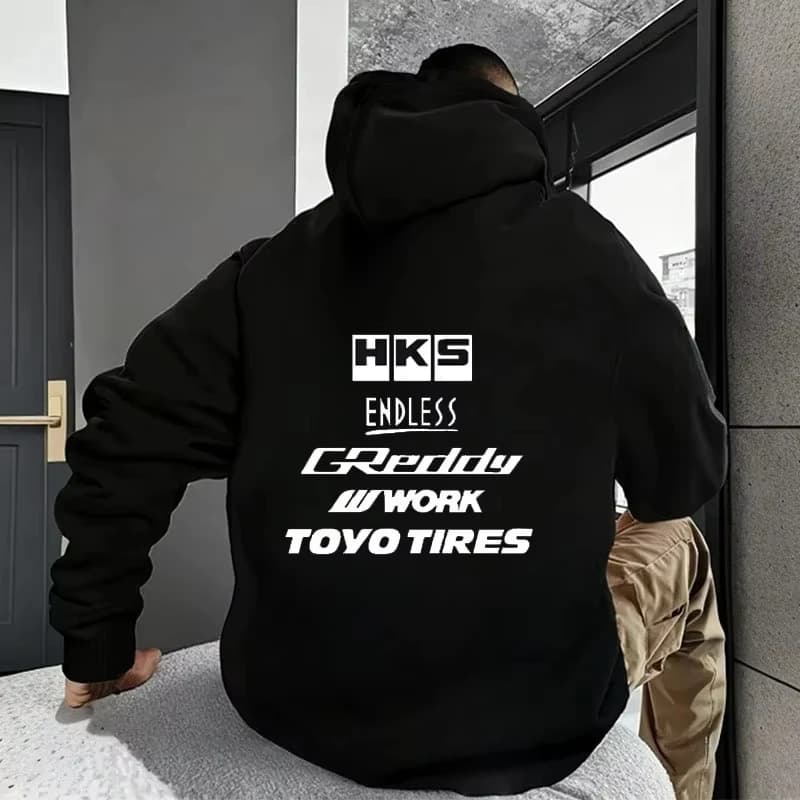 2025 hombres moda Cool Sudadera con capucha Japón JDM coche modificado HKS ENDLESS Sudadera con capucha hombres mujeres Vintage Casual sudadera
