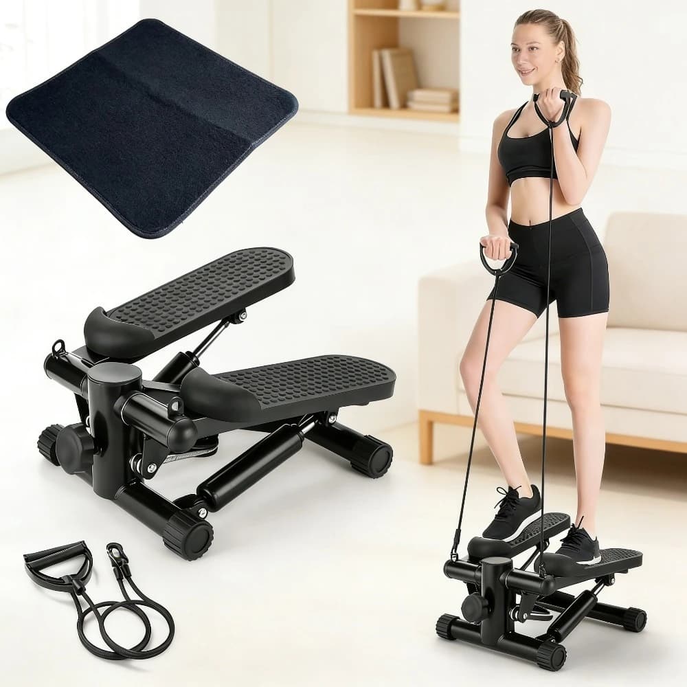 Stepper de Fitness para Entrenamiento en Casa |   Stepper de Bajo Impacto con Bandas de Resistencia o Manillar |   Ejercicio de Cuerpo Completo en