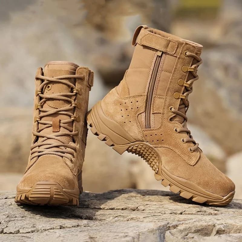 Botas impermeables de piel de vaca para hombre, zapatos de escalada para senderismo al aire libre, botas antideslizantes resistentes al desgaste,