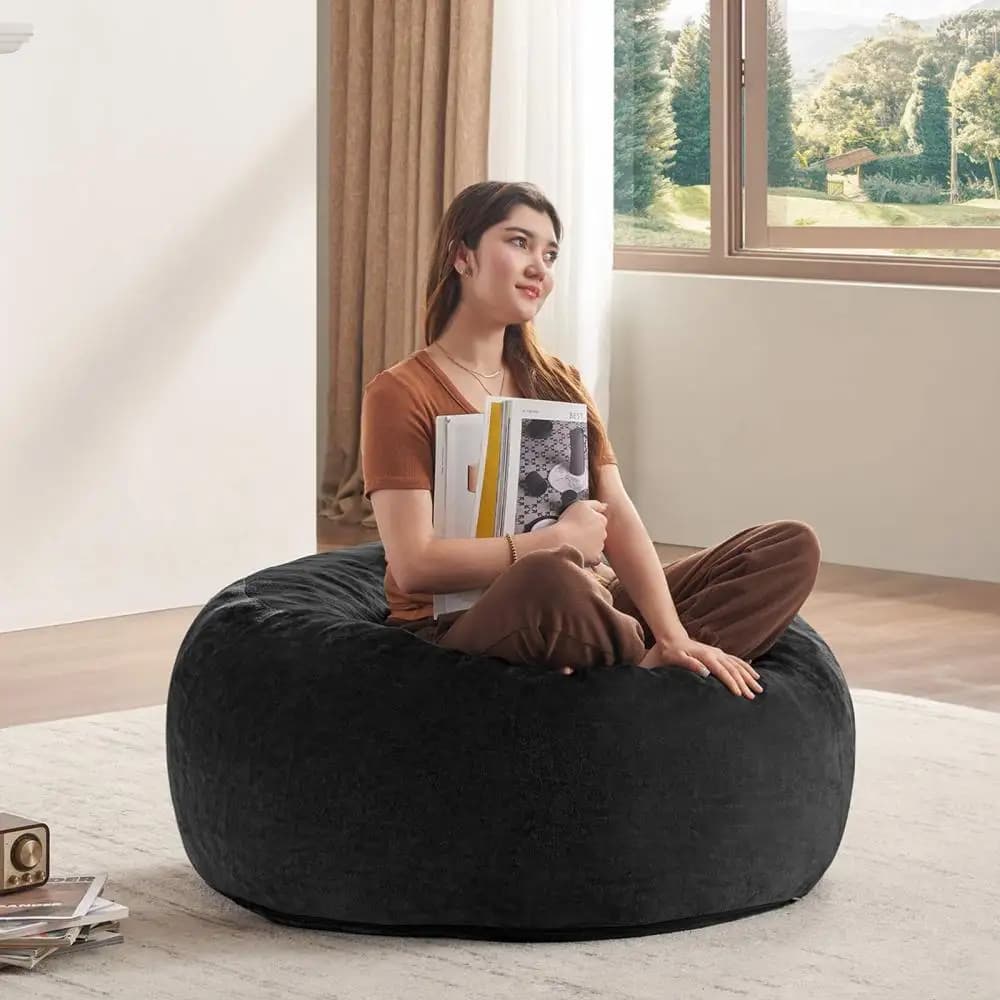 Sillón puf de 3 pies, sofá de lectura suave y cómodo para adultos. Perfecto para dormitorio, balcón y otros espacios.
