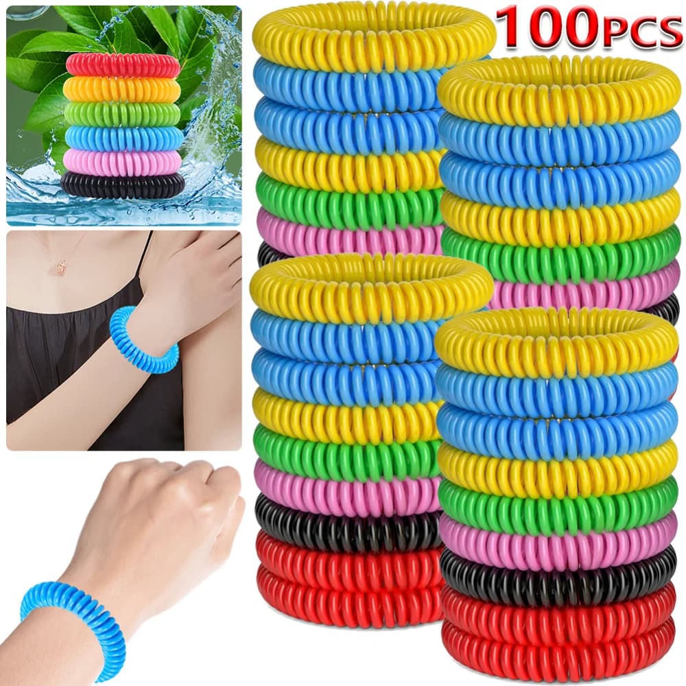 1-100 pulseras repelentes de mosquitos, pulsera impermeable contra mosquitos, pulseras universales para control de insectos, sin DEET