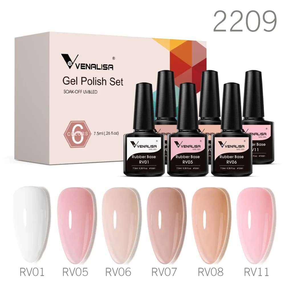 Venalisa-Base de goma para uñas, Kit de esmalte de uñas en Gel, 6/12 piezas, Color neón semipermanente, nueva colección Learner Nude