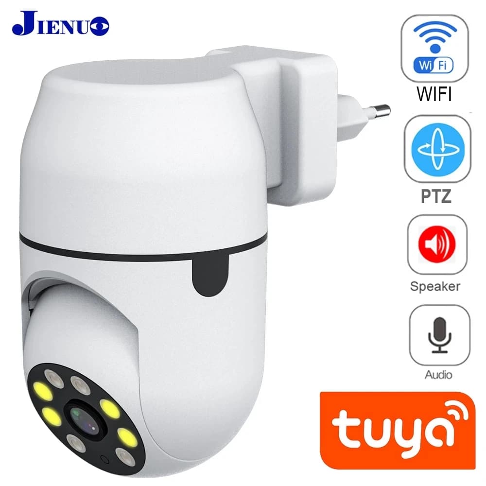Tuya-cámara IP PTZ inalámbrica, seguimiento automático humano, vigilancia de seguridad Cctv, visión nocturna inteligente en Color, Wifi, para el