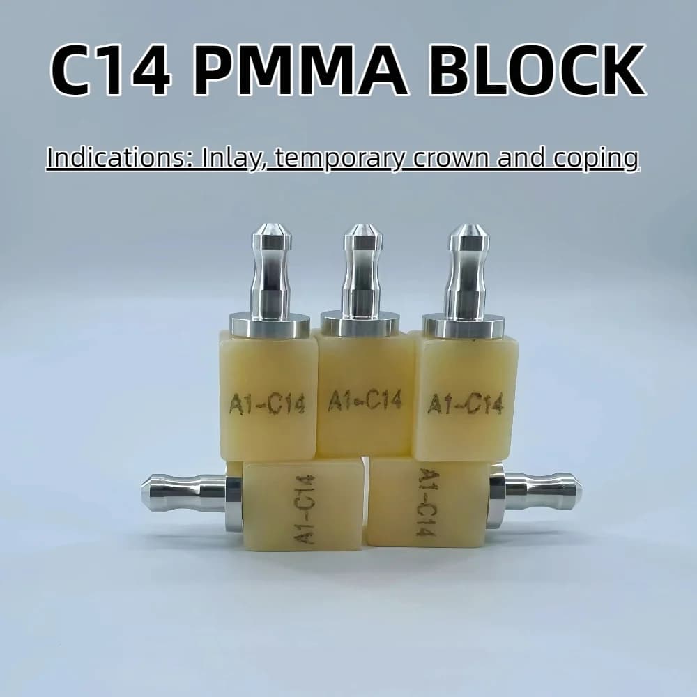 Bloque de resina dental PMMA C14, 5 uds./1 caja, para CAD CAM Sirona CEREC B40, suministros dentales, materiales para dentistas