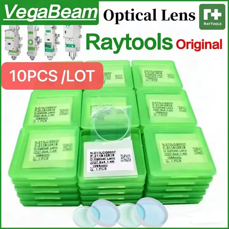 10 lentes originales Raytools 27.9x4.1 24.9x1.5, lentes protectoras Raytools 37x7 12kw 15kw para cabezal de corte láser BM109 BM110 BM111