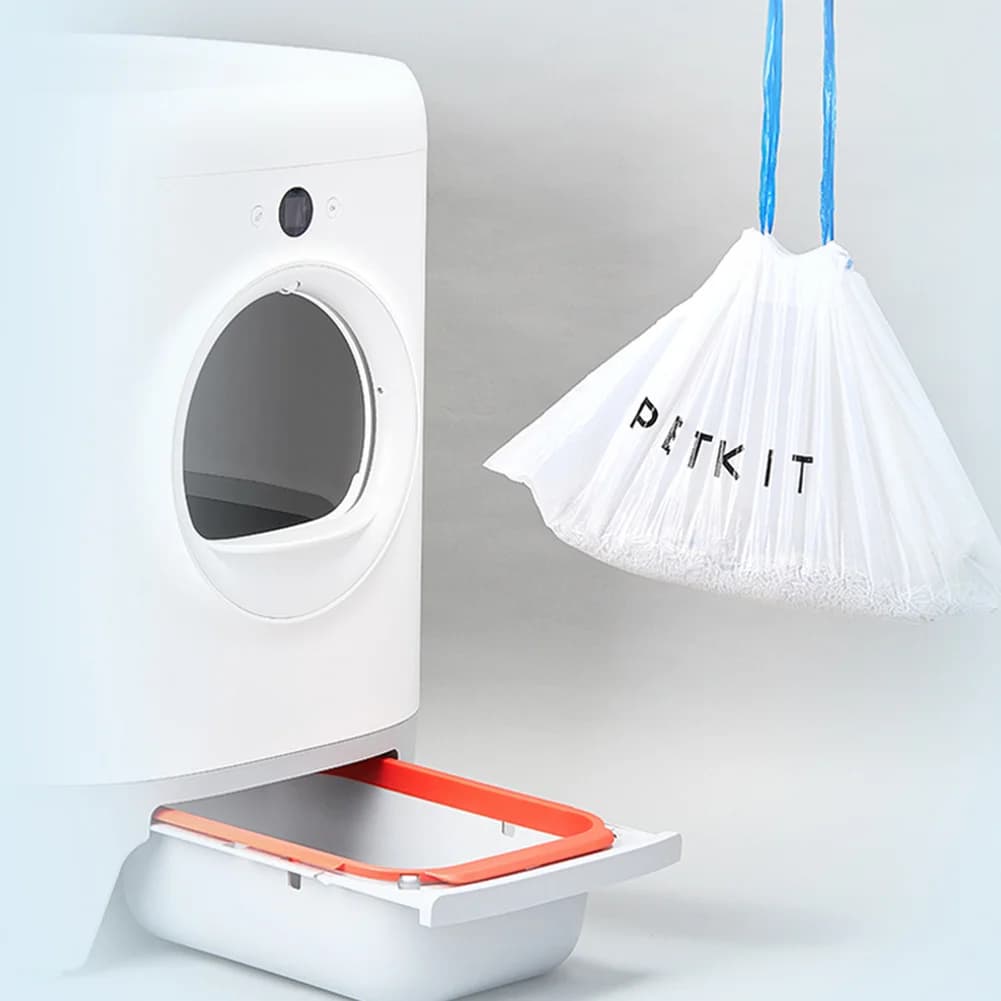 Caja de arena para gatos con 5 rodillos, bolsa para caca, PETKIT PURA MAX, bandeja de inodoro automática de autolimpieza, con asa, manos libres,