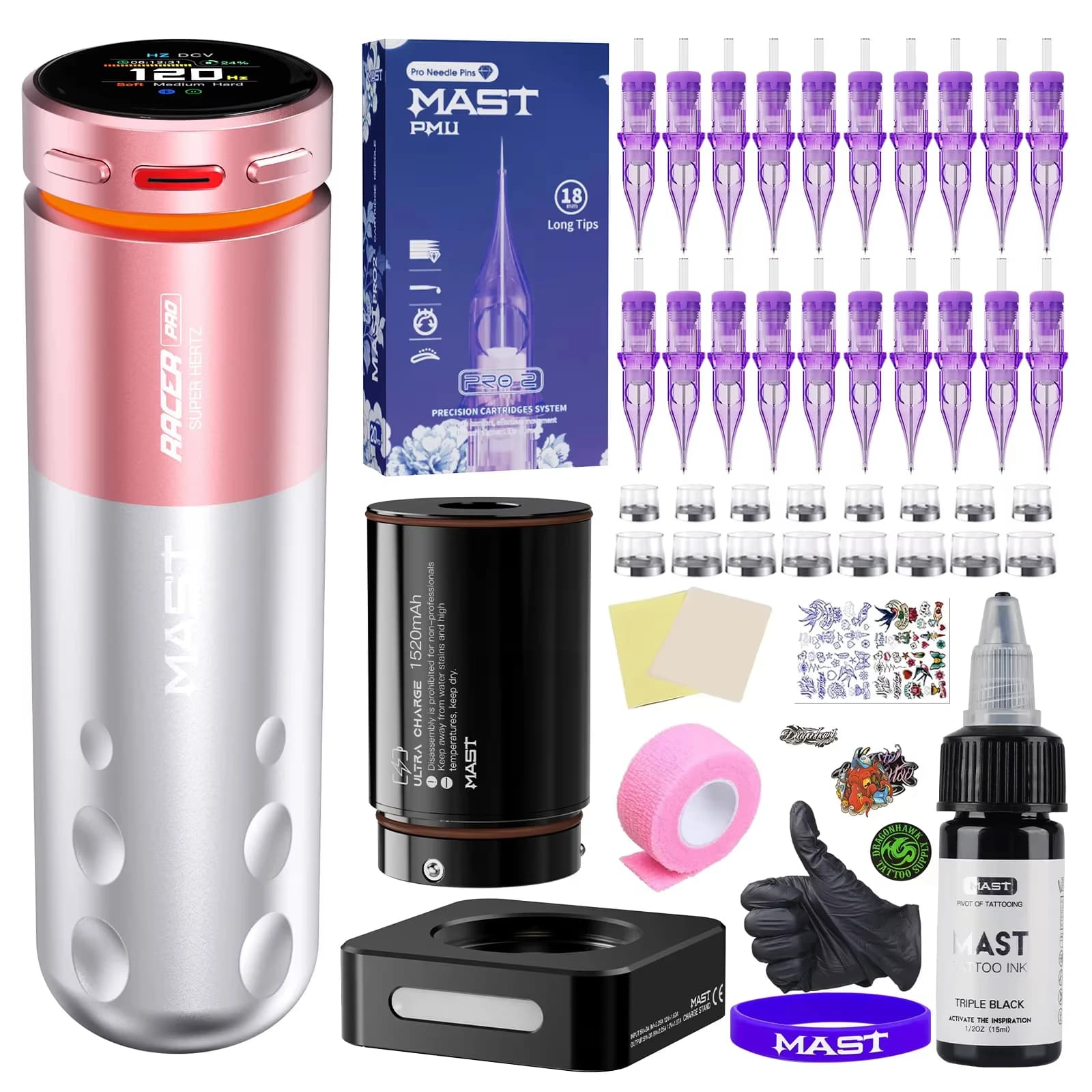 Mast Racer Pro Máquina de maquillaje permanente inalámbrica con frecuencia regulable de 3 a 140 Hz, diseño ligero para PMU, SMP y