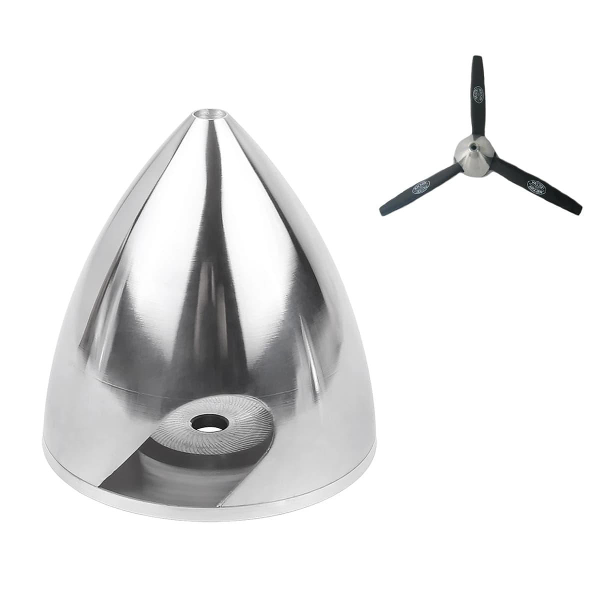 Hélice de tres aspas de aleación de aluminio, cubierta de hélice para modelo de avión, carenado metálico de 1.25 a 4.0 pulgadas, para avión de