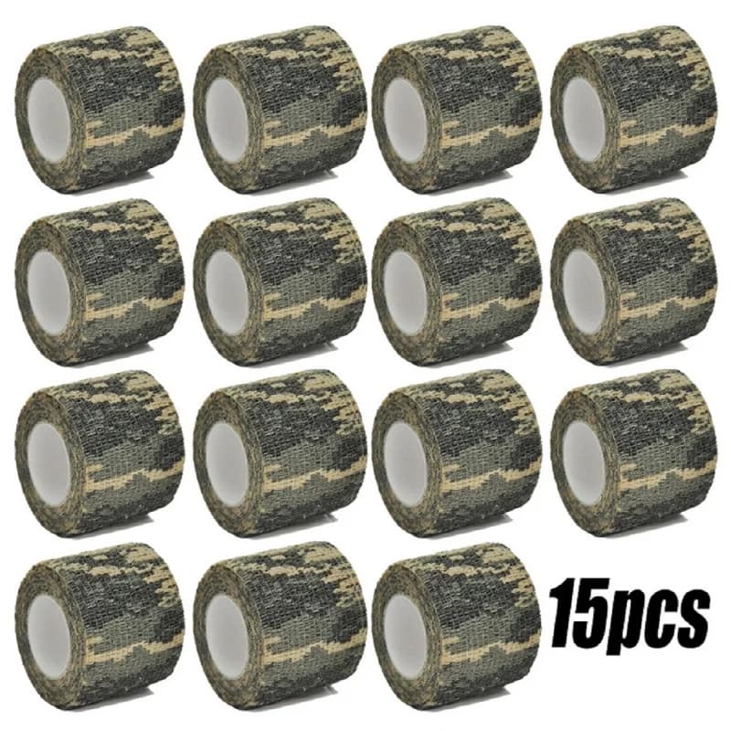 1/15 Uds 4,8 m ACU camuflaje deportes envoltura elástica autoadhesiva con almohadilla de soporte de rodilla, plástico elástico de palma de tobillo