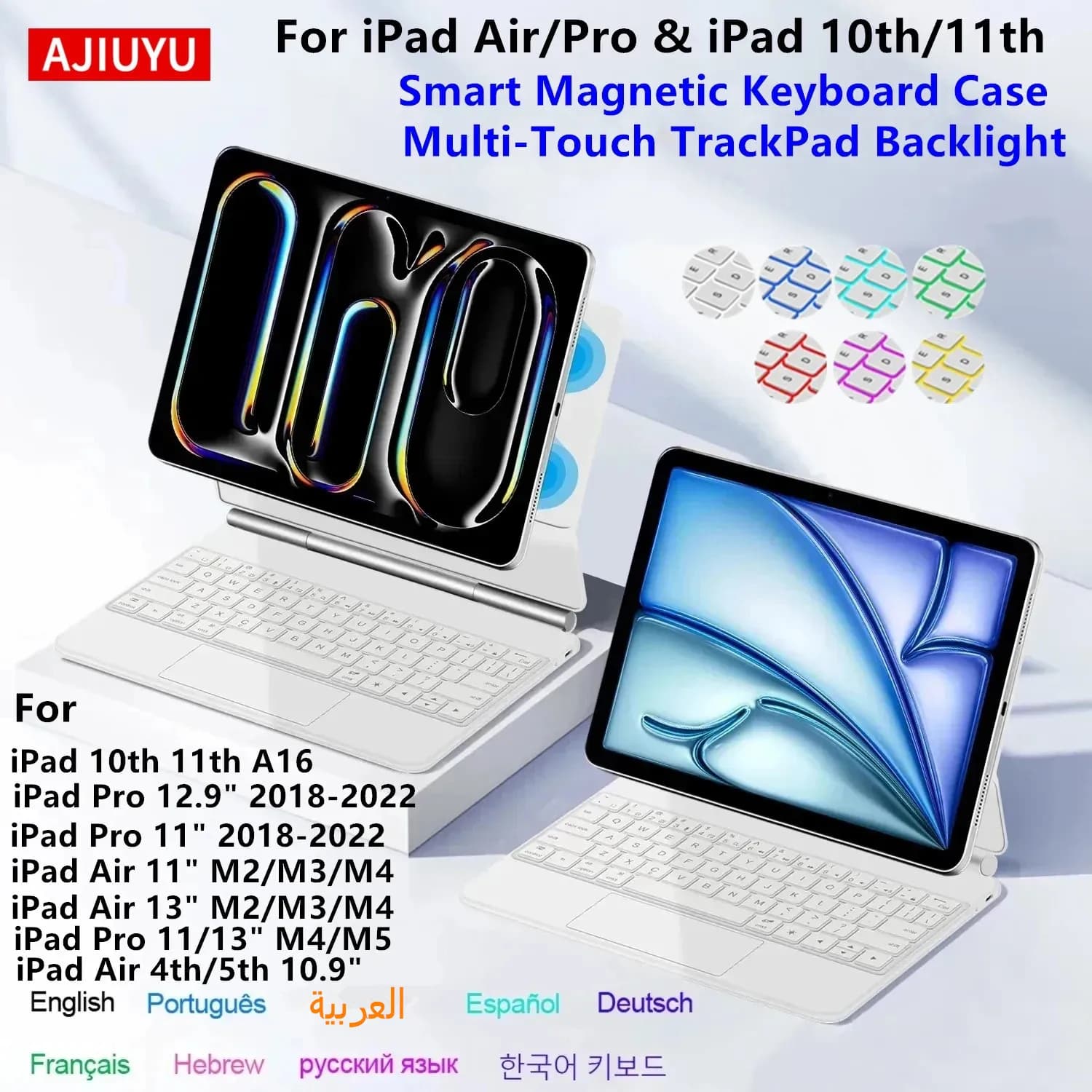 Teclado Mágico para iPad Pro 11 13 M5, Funda para iPad Air 11 13 Pulgadas M4 2026 M3 M2, Funda Inteligente para iPad 10ª Gen 11ª Gen A16 Air 5 4