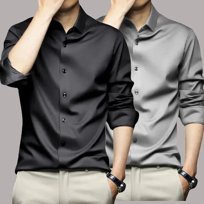 Camisa de manga larga para hombre, vestido de negocios resistente a las arrugas, sin hierro, traje informal profesional de alta gama, camisa blanca,