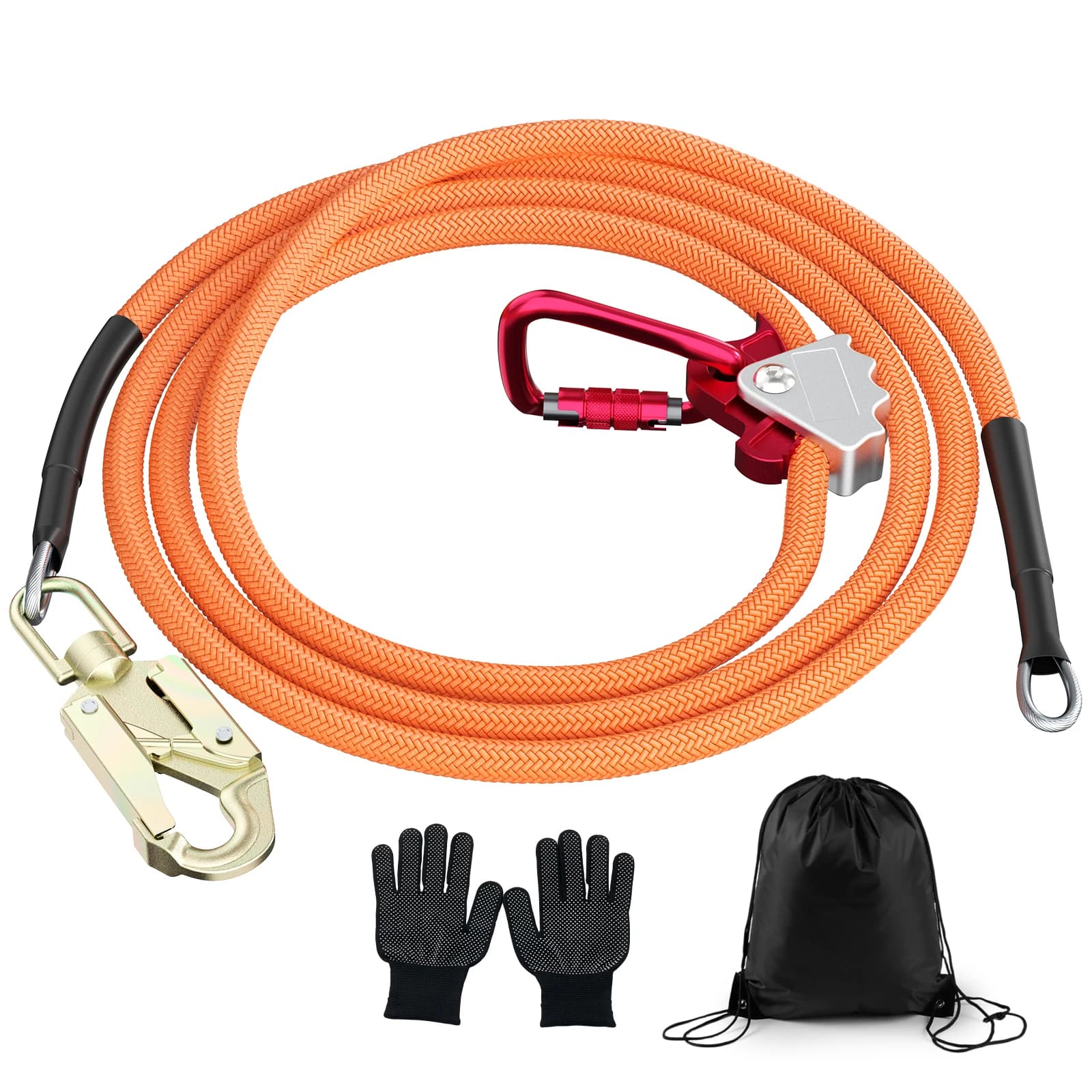 Kit de línea abatible con núcleo de alambre de acero de 2,4/3/3,6 m, cuerda de posicionamiento de escalada ajustable para arboristas, escaladores de