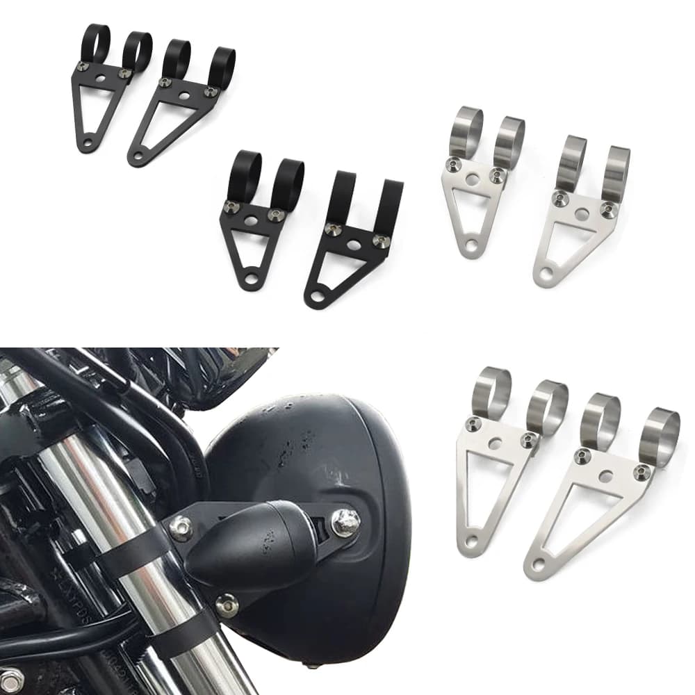 Soportes universales para faros de motocicleta, soporte de luces personalizado, soporte de fijación de horquilla con indicador de motocicleta Vintage