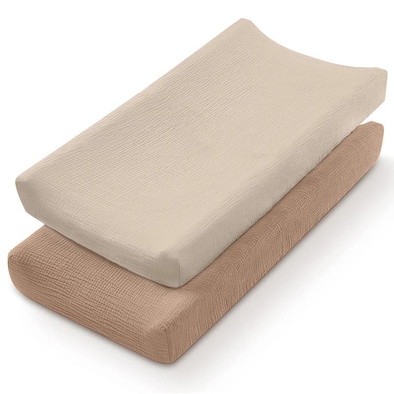 2 uds cubierta para cambiador de pañales 100% muselina de algodón cubierta para cambiador de bebé recién nacido Color sólido regalo para Baby