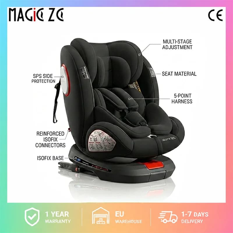 Asiento de Coche Giratorio para Bebés para Mayor Comodidad en Viajes Diarios, 360° °   Asiento de seguridad para coche con rotación libre y