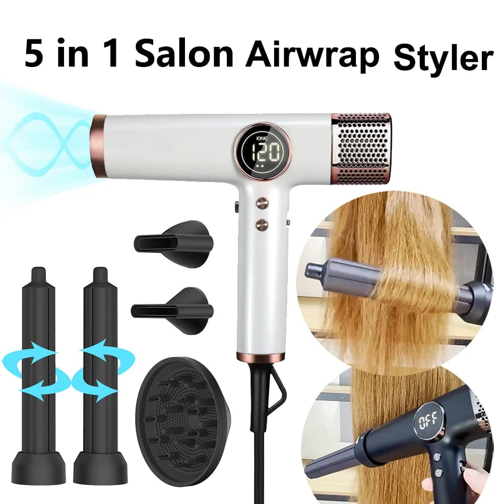 110000 Secador de pelo profesional RPM, secador de pelo de iones negativos sin escobillas, 1800W, potente estilizador de envoltura de aire de