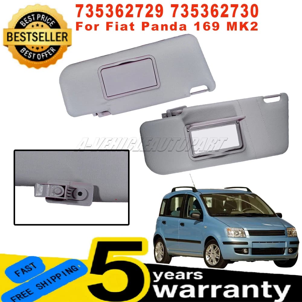 735362729 735362730 Para Fiat Panda 169 MK2, Nuevo Parasol con Espejo y Bolsillo, Kit Gris Izquierdo y Derecho, Accesorios para Auto