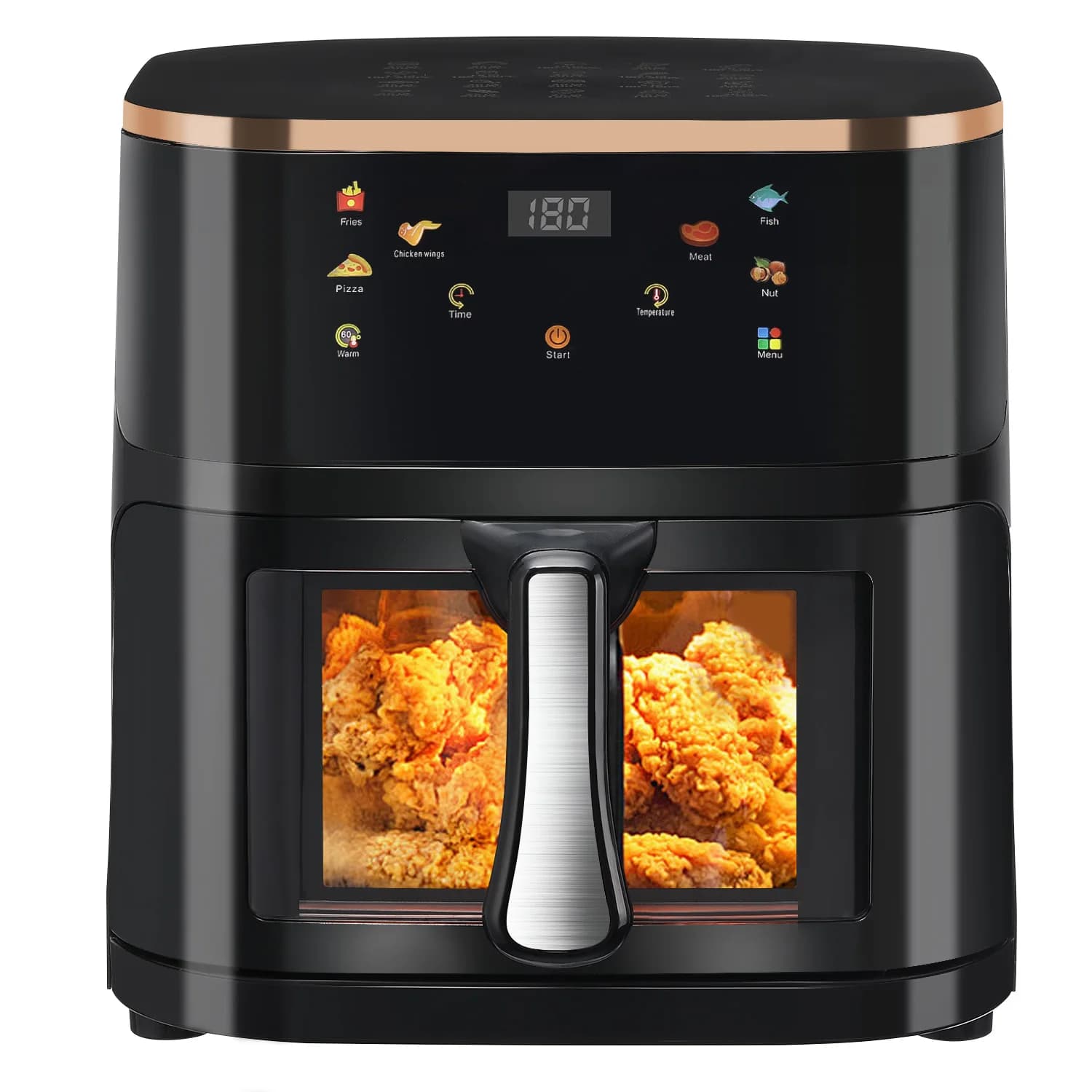 Combo de horno tostador y freidora de aire con pantalla Digital de 9L con 6 ajustes preestablecidos de cocina, cocina sin aceite, ventana Visible,