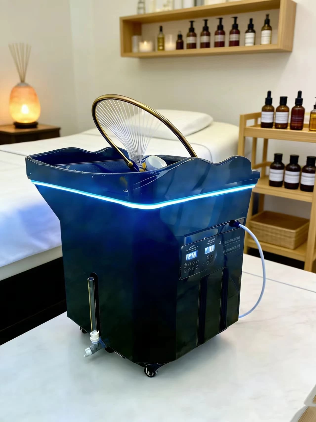 Nuevo dispositivo de spa a vapor con circulación de agua, con luces LED y un tanque de agua portátil integrado de 60 litros, perfecto para spas.
