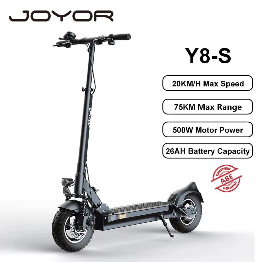 JOYOR Y8-S Scooter Eléctrico Plegable para Adultos, E-Scooter, Patinete Eléctrico de 20 KM/H, Patines de 500 W, Kickboard de 48 V 26 Ah