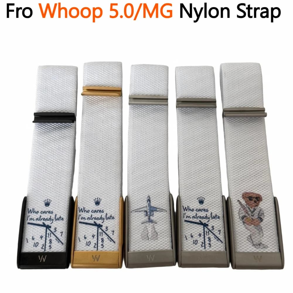 Nuevo Modelo Compatible con la Pulsera Whoop 5.0, Correa de Repuesto Deportiva MG de Nailon Trenzado Impermeable con Hebilla Metálica Mate en Forma