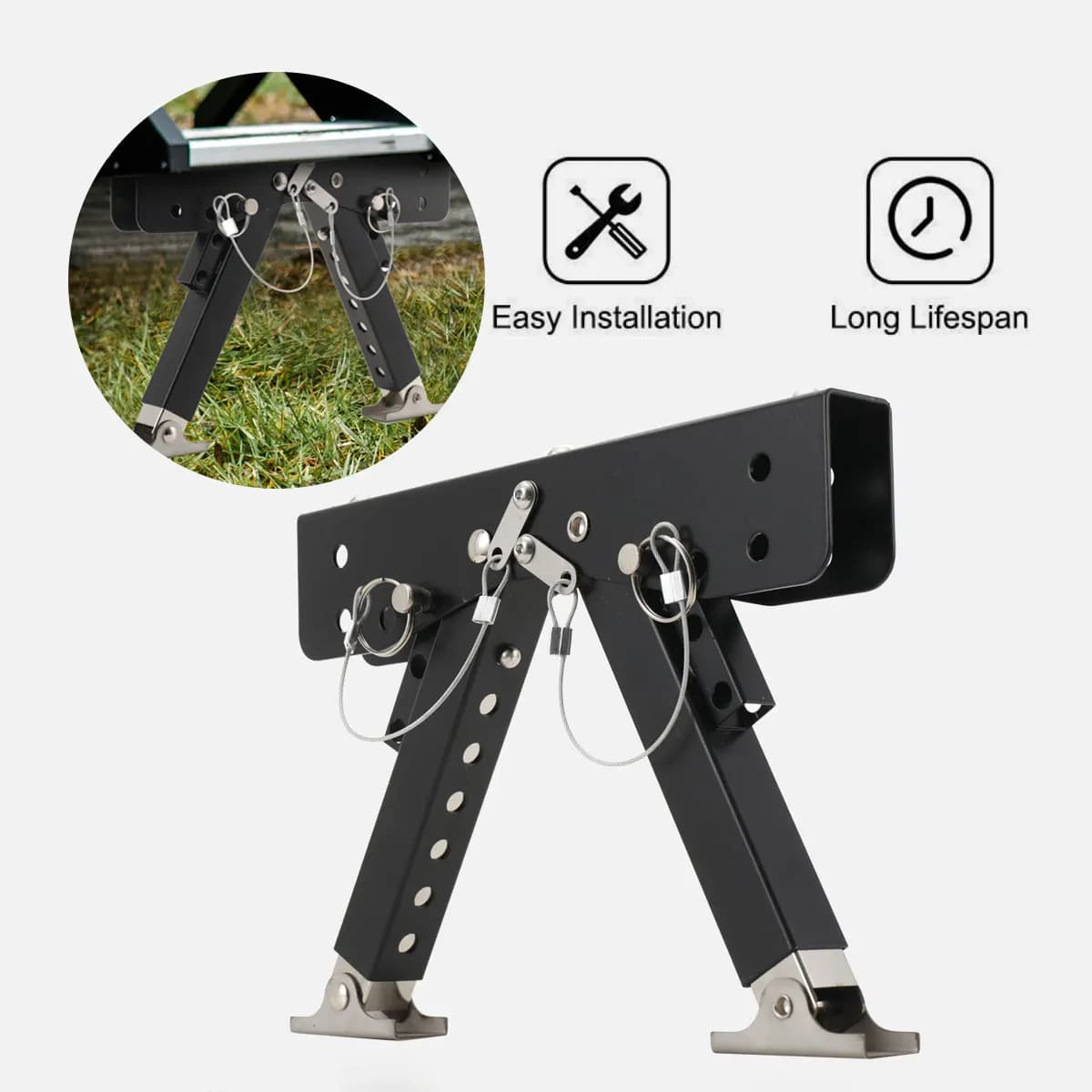 Plataforma Plegable para Escalón de Autocaravana, Accesorio para Escalón de Autocaravana, Diseño Portátil y Compacto