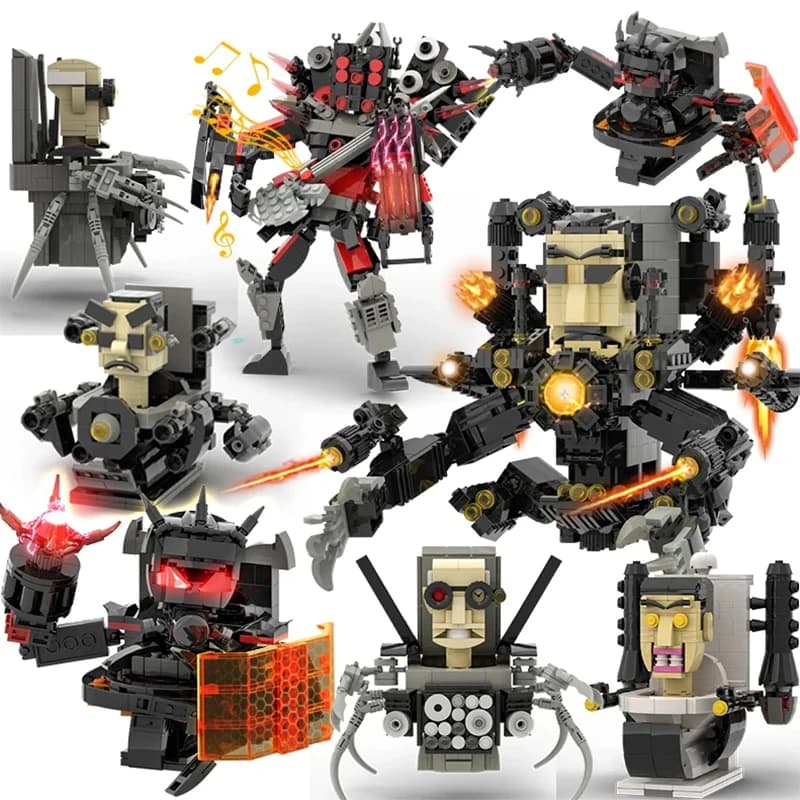 Moc Skibidi-bloques de construcción para inodoro, juguete Titan Clock Man 2,0 Drill Man Titan TVMan Camerman Speakerman para niños, regalos de