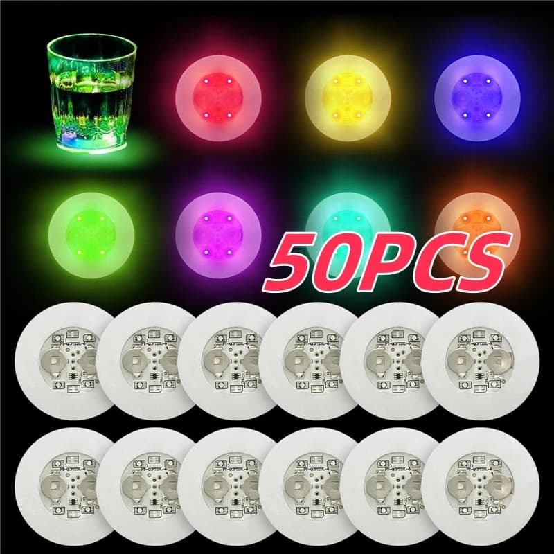 Posavasos luminoso LED para Bar, almohadilla para taza de bebidas, botellas de licor de vino, posavasos, pegatina de taza de luz de ambiente,