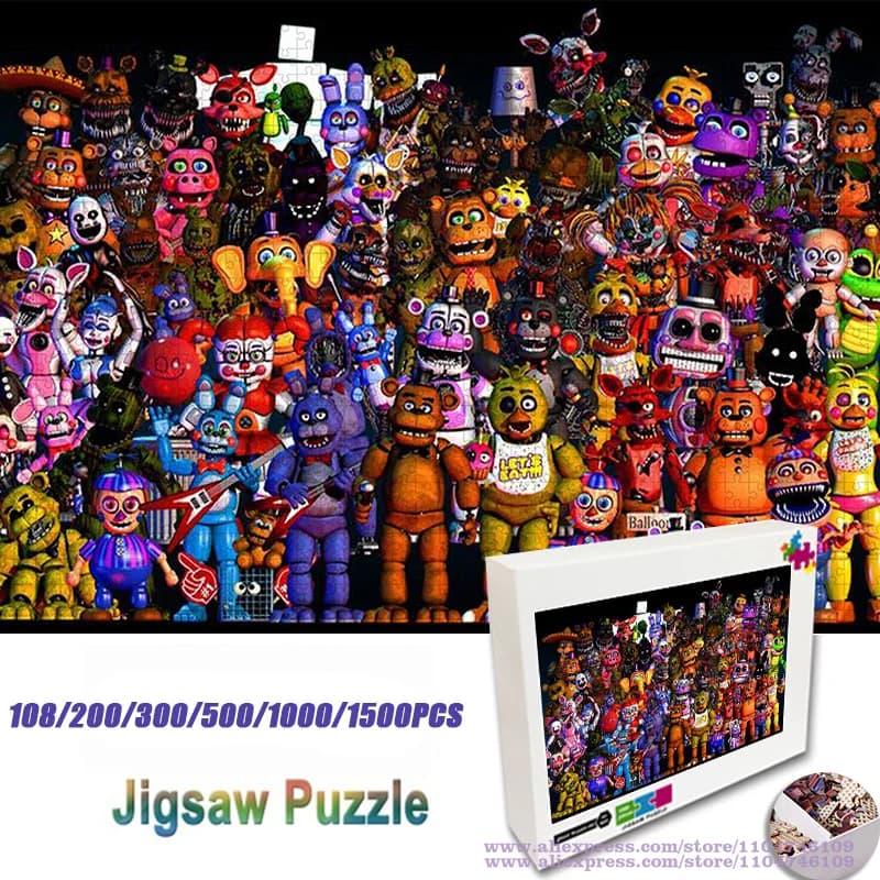 Rompecabezas de personajes de cinco noches en Freddy, personajes de dibujos animados de Anime, rompecabezas de inteligencia de