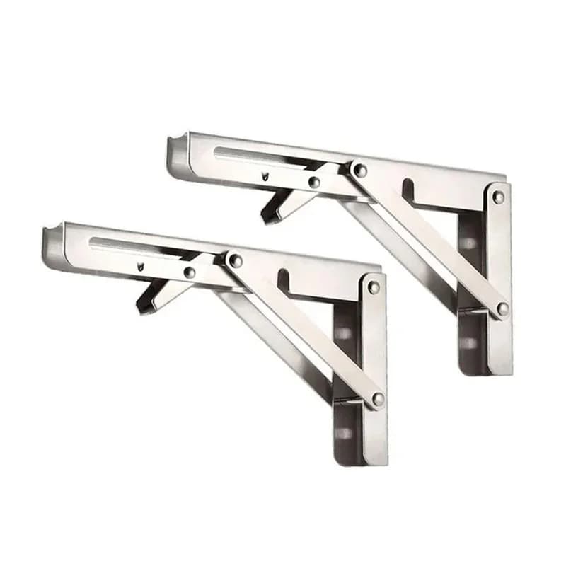 Soporte de ángulo plegable triangular de acero inoxidable, soporte pesado, estantes de pared ajustables, estantes de mesa montados en banco