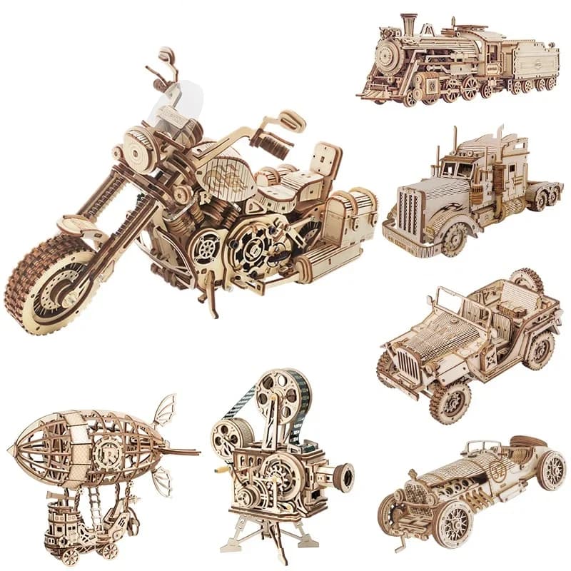 ROKR DIY Rompecabezas 3D de Madera, Kit de Construcción de Modelos de Engranajes, Juguetes de Regalo para Niños y Adolescentes
