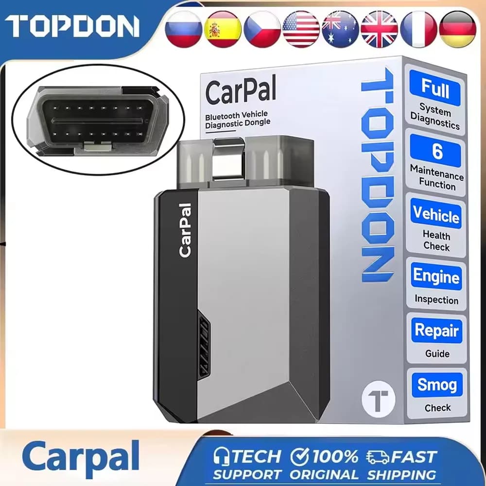 Escáner carpiano OBD2 TOPDON para coche, herramienta de diagnóstico para todos los sistemas, control de salud del vehículo, comprobación de Smog,