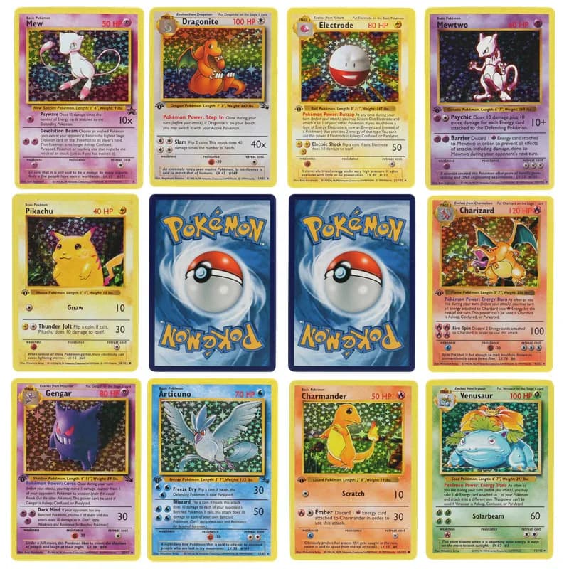 151 Uds 1996 tarjeta Pokémon de primera generación Charizard Pikachu Mewtwo Blastoise colección de juguetes de tarjetas versión en inglés