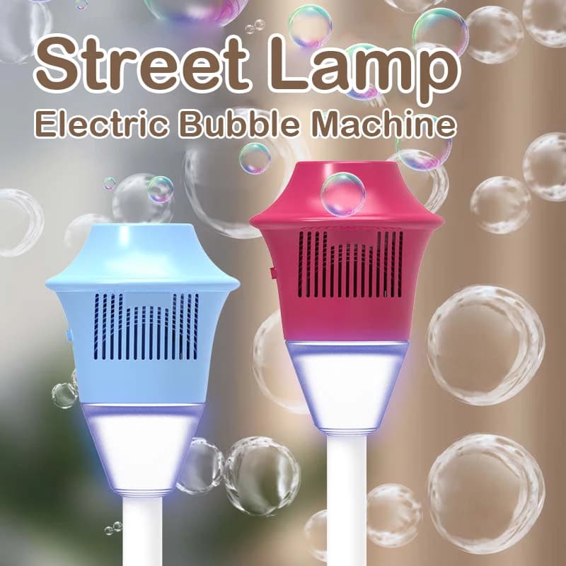 Luz de calle, máquina de burbujas, carga completamente automática, soplado de burbujas, luz musical, juguete para niños al aire libre sin batería,