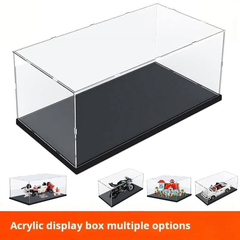 60 vitrina acrílica transparente de gran tamaño, a prueba de polvo, coches de juguete, camiones, furgonetas, modelo, caja de almacenamiento de