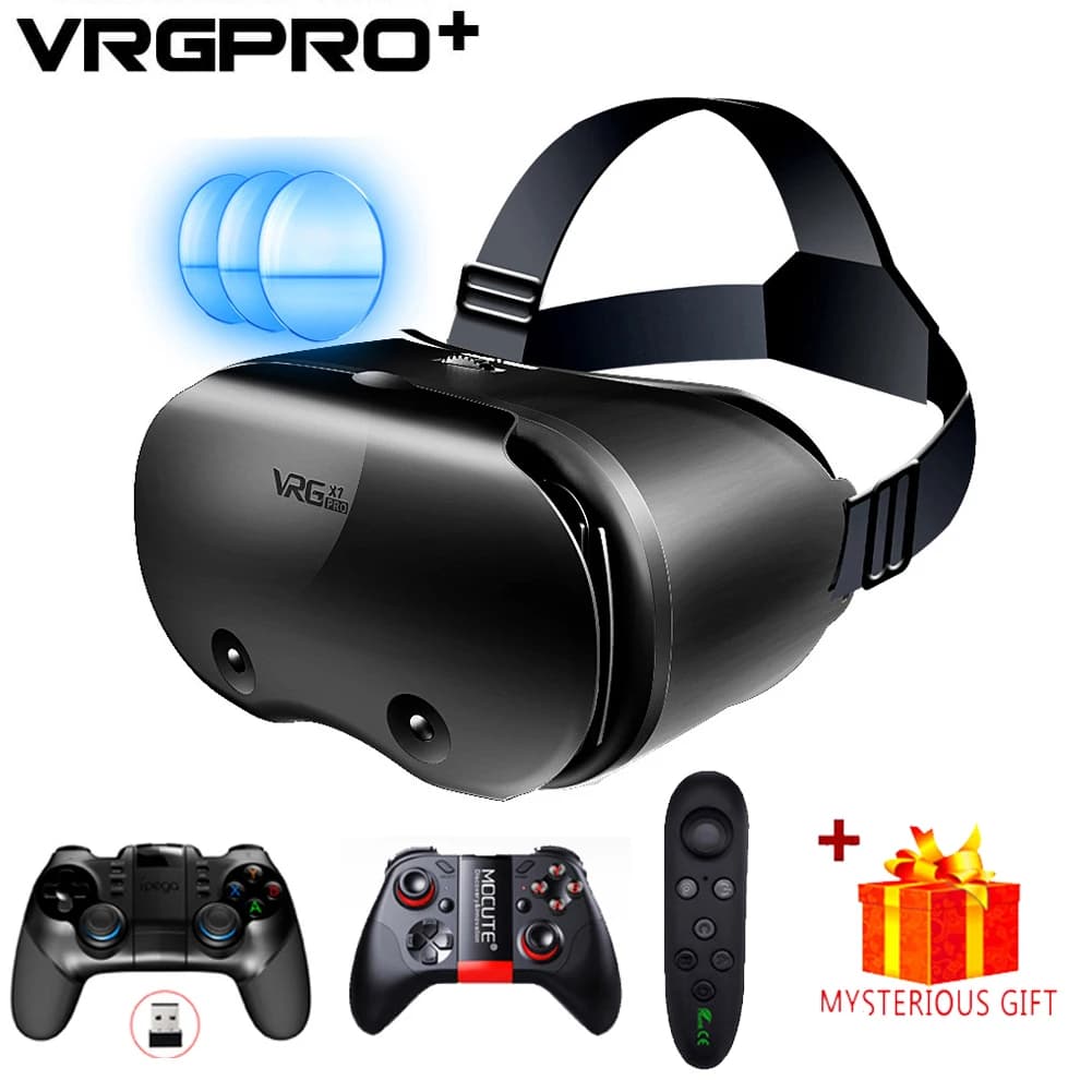 Gafas VR de realidad Virtual 3D para iPhone, Android, teléfono inteligente, casco para teléfono móvil, auriculares con lentes reales, dispositivos