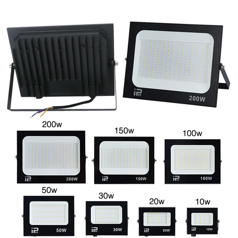 Foco de luz de inundación LED 100W 150W 200W iluminación exterior 6500K impermeable garaje gimnasio calle puerta lámparas de pared reflectores