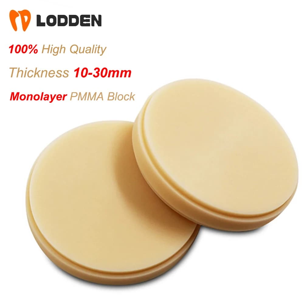 Bloques de PMMA Monocromáticos para Odontología, Discos de Fresado de 98*10-25MM para Laboratorio Dental, Material CAD CAM, Disco de Resina