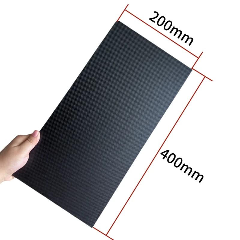 Hojas de Panel de placa de fibra de carbono Real de 200mm × 400mm 0,5mm 1mm 1,5mm 2mm 3mm 4mm 5mm de espesor Material de dureza compuesta para RC