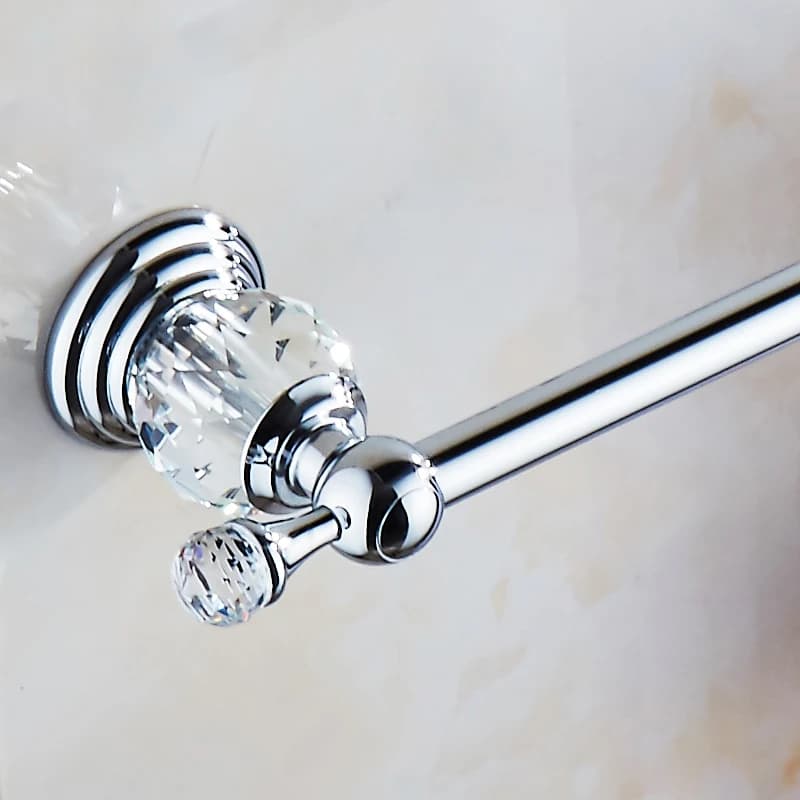 Toallero individual para baño de 60cm, toallero, soporte para toallas, decoración de cristal cromado de acero inoxidable sólido, accesorios de