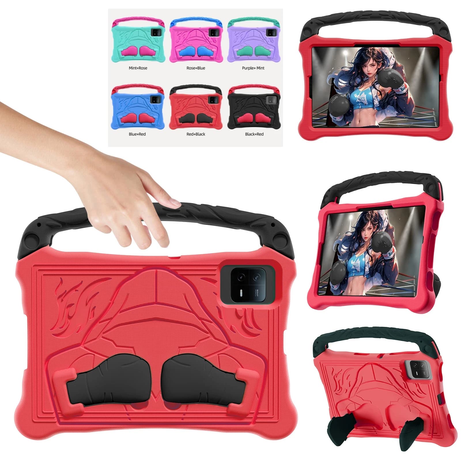 Funda con soporte de EVA para niños para Xiaomi Pad 5 6 11 pulgadas Pad 6 5 Pro Redmi Pad 2 SE 11 "campeón de boxeo cubierta para tableta con mango