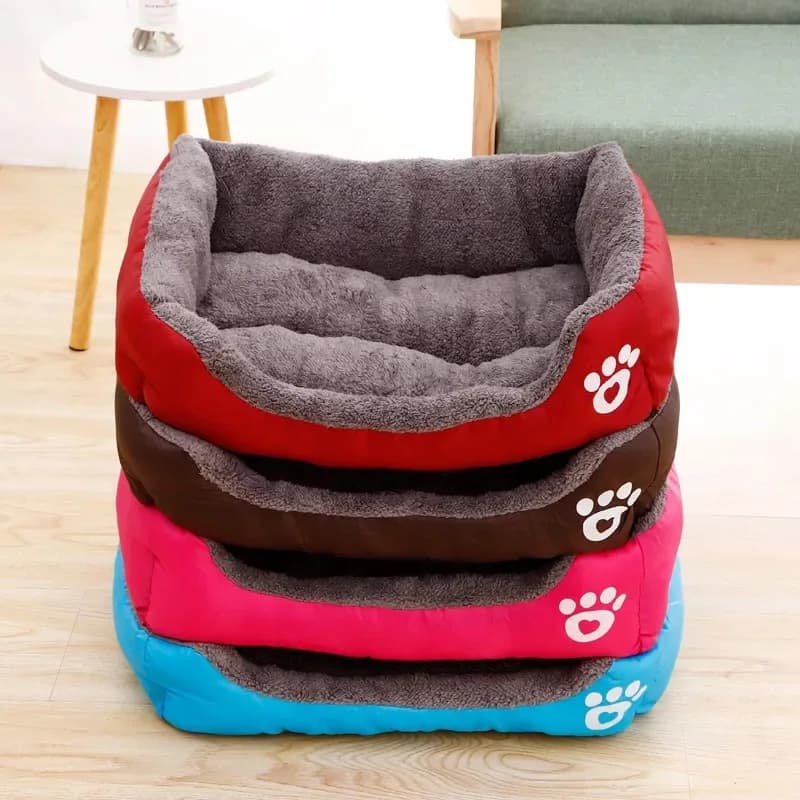 Cama de perro grande para mascotas, casa cálida, nido cuadrado de color caramelo, perrera para perros pequeños, medianos y grandes, cestas para