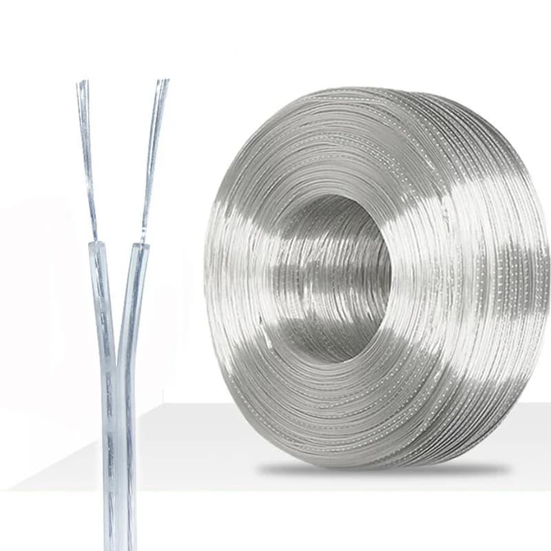 28/26/24/22/20/18AWG Cable de cobre de 2 núcleos Cable paralelo transparente línea plana de alimentación CC 1A 2A 3A 5A 7A para tira de luz LED
